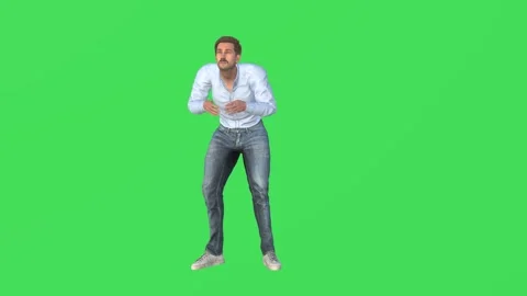 3D Australian man on green screen playing with video and gamepad in Chroma Key h 動画素材 241903577