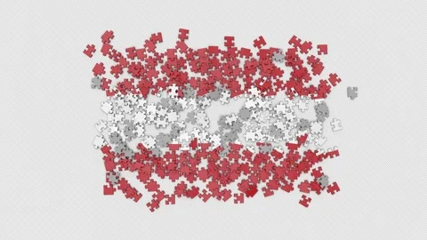 3D Austria flag assembled from a puzzle 스톡 동영상 276426390