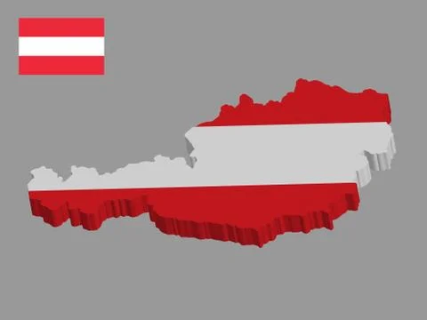 3D Austria Map and Flag Vector illustration eps 10 イラスト素材