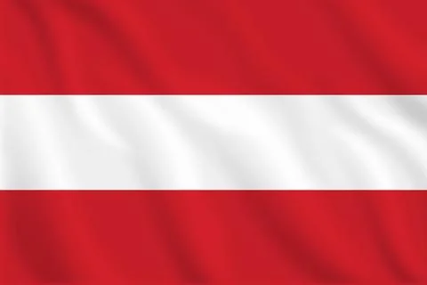3D Austria waving flag pattern background. Realistic national flag design. .. Stock Illustration