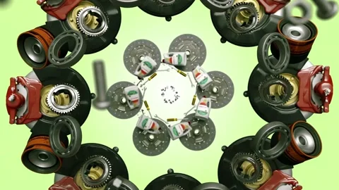 3D auto rotating auto parts presentation. Stock Footage 330345235