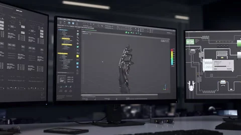 3D automotive equipment producing the prototype of the robotic arm prosthetic Stock Footage 240625648