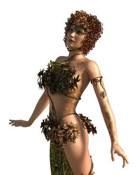 3D Autumn Dryad Illustrazione stock