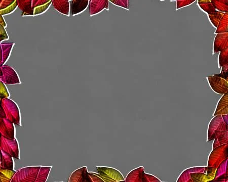 3d autumn leaves frame Stock Illustration