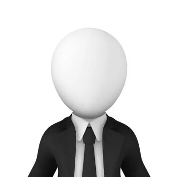 3d avatar of businessman, empty human face icon Stock Illustration