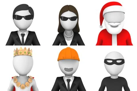 3d avatar characters Stock Illustration