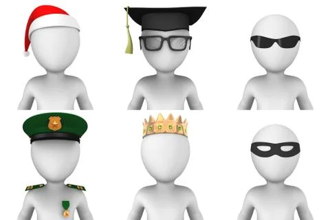 3d avatar set Stock Illustration