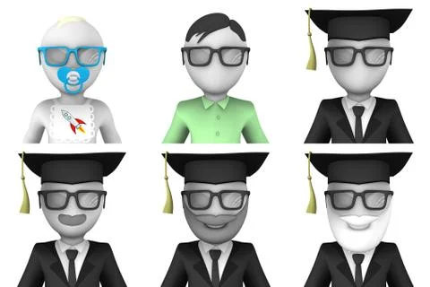 3d avatars. Scientists Stock Illustration