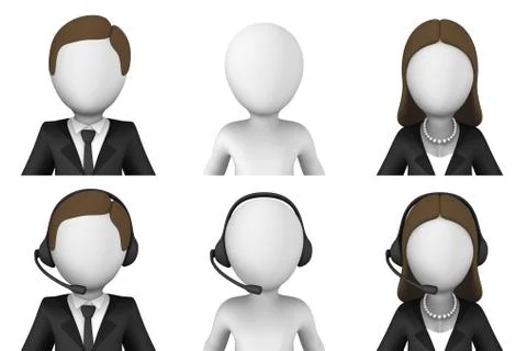 3d avatars. Support center Stock Illustration