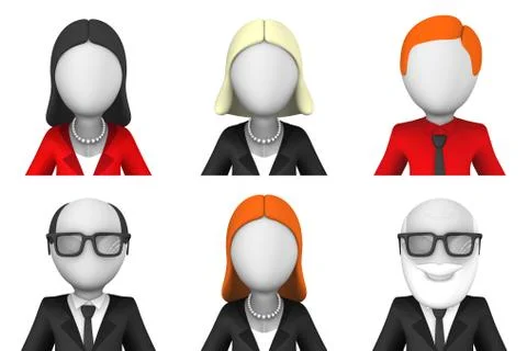 3d avatars for user profiles Stock Illustration