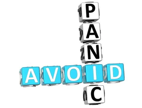 3d aviod panic crossword Stock Illustration