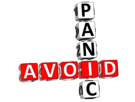 3d aviod panic crossword Stock Illustration