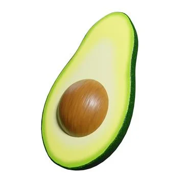 3d avocado fruit isolated on white background Stock Illustration