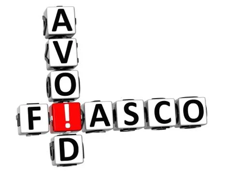 3d avoid fiasco crossword Stock Illustration