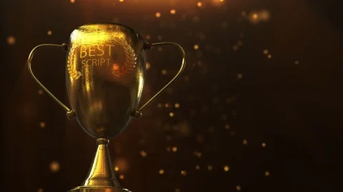 3D Award Gold Best Script Loop Stock Footage 95884044