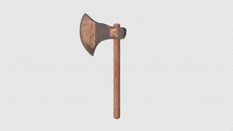 3D Axe Rotating on a Transparent Background. Seamless Loop. Axe 3D Icon. 4K Video stock 282078761