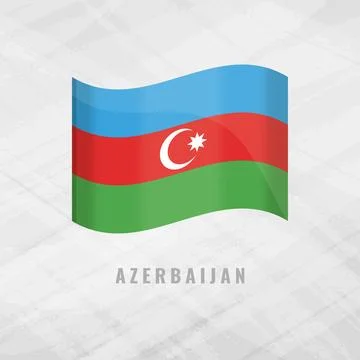 3D Azerbaijan waving flag pattern background. Realistic national flag desig.. 스톡 일러스트