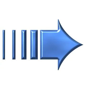 3D Azure Arrow Stock Illustration