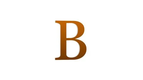 3d B letter logo loopable brown color white background Stock Illustration