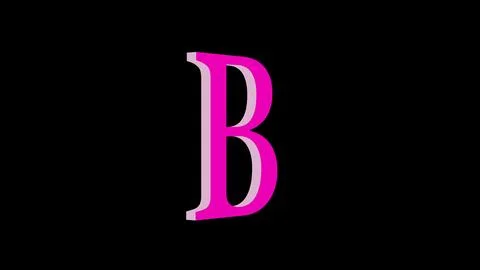 3d B letter logo loopable pink color black background Illustrazione stock