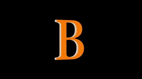 3d B letter logo loopable rotated brown color black background Stock Illustration