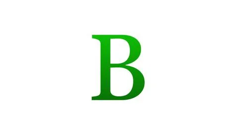 3d B letter logo loopable rotated green color white background Illustrazione stock