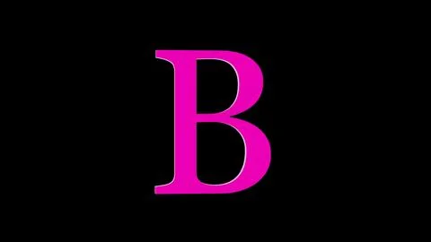 3d B letter logo loopable rotated pink color black background Illustrazione stock