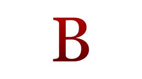 3d B letter logo loopable rotated red color white background Stock Illustration