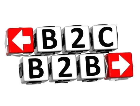 3d b2b b2c button click here block text Stockillustratie