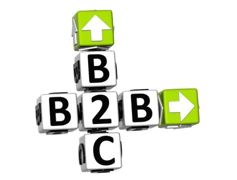 3d b2b b2c crossword Stock Illustration