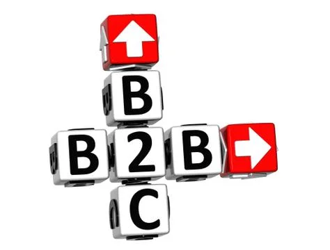 3d b2b b2c crossword Illustrazione stock