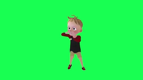 3d baby boy dancing gangnam style front | Stock Video | Pond5