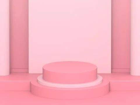 3D Back Drop and Stage Circle Stock Illustration