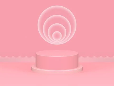 3D Back Drop and Stage Circle Stock Illustration