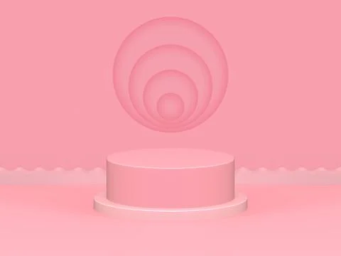 3D Back Drop and Stage Circle Stock Illustration