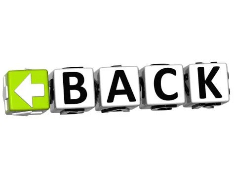 3d  back navigation button cube text Stock Illustration