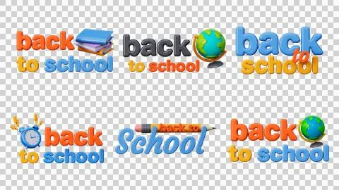 3D Back To School Lettering 스톡 일러스트