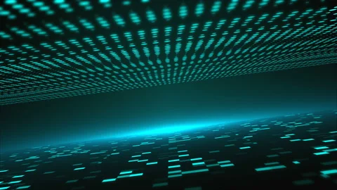 3d background with abstract techonology tunnel in space, 3d render illustration Stock Footage 97081252
