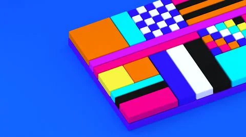 3d background. Abstract wallpaper. Pop art. Bright 3d geometric objects. Stock-Illustration