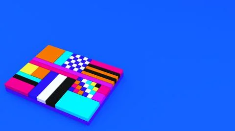 3d background. Abstract wallpaper. Pop art. Bright 3d geometric objects. Stock-Illustration