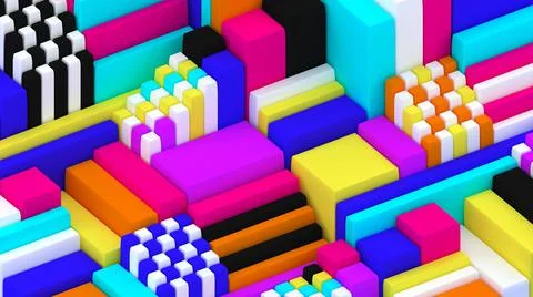 3d background. Abstract wallpaper. Pop art. Bright 3d geometric objects. Stock-Illustration