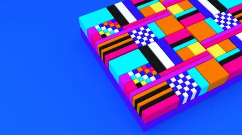 3d background. Abstract wallpaper. Pop art. Bright 3d geometric objects. Stock-Illustration