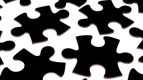 3d background animation of puzzle dark black pieces background texture with a Stock Footage 336248559