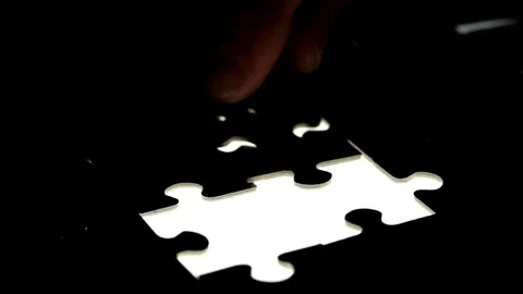 3d background animation of puzzle dark black pieces background texture with a Stock-Footage 336248767