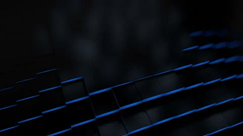 3D Background with blue and black animated cubes going up and down Stock Footage 235661524