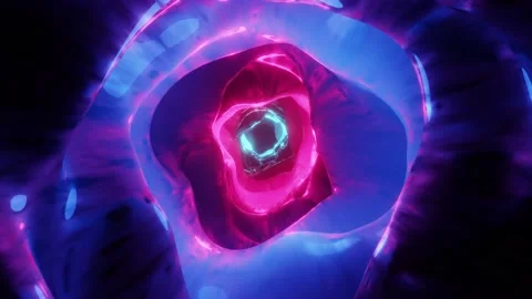 3d background with blue and pink organic tunnel Stock-Footage 174161360