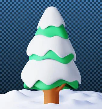 3D background. Christmas tree in snow Stock Illustration