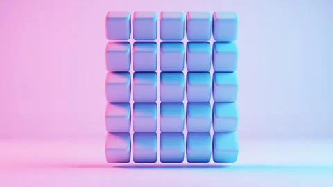 3D background composed of soft cubes, creating a visually appealing and tacti Illustrazione stock