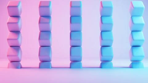 3D background composed of soft cubes, creating a visually appealing and tacti Stock Illustration