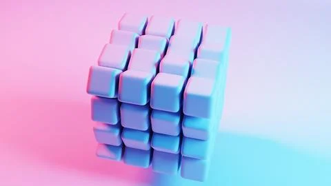 3D background composed of soft cubes, creating a visually appealing and tacti Illustrazione stock